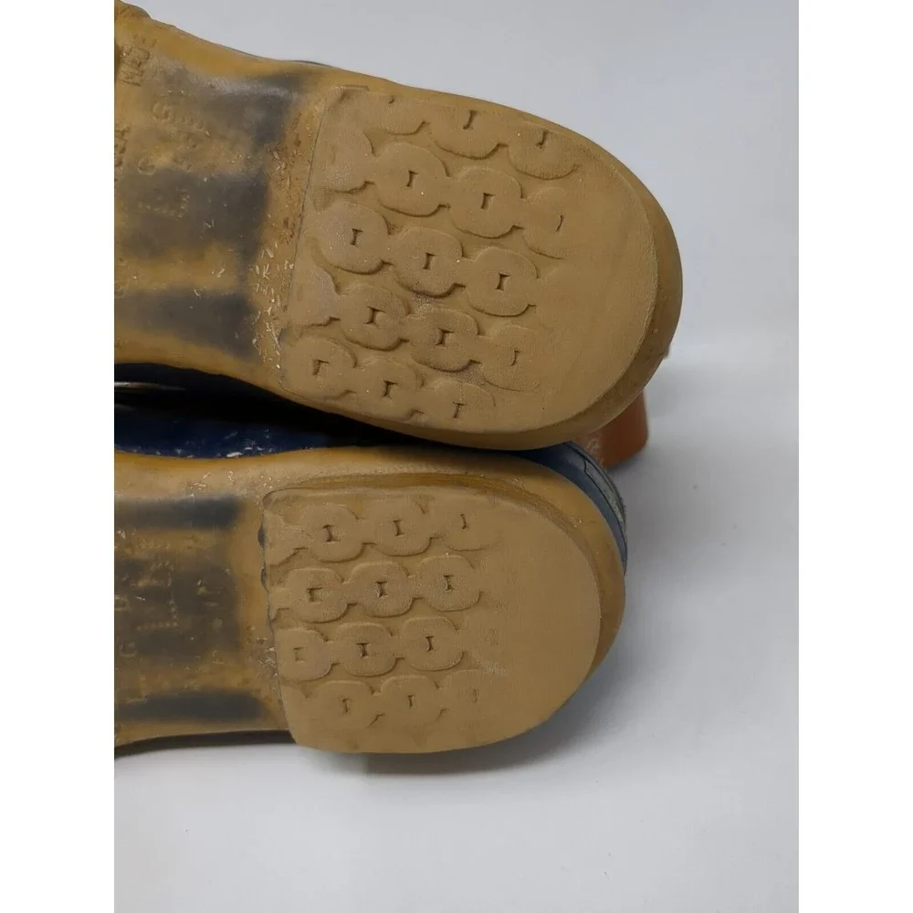 LL Bean Women's Size‎ 7 Leather Duck Boots Made in USA Tan Blue 6